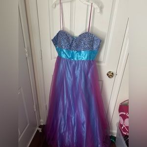 Cecily brown teal & purple dress. Size 2X